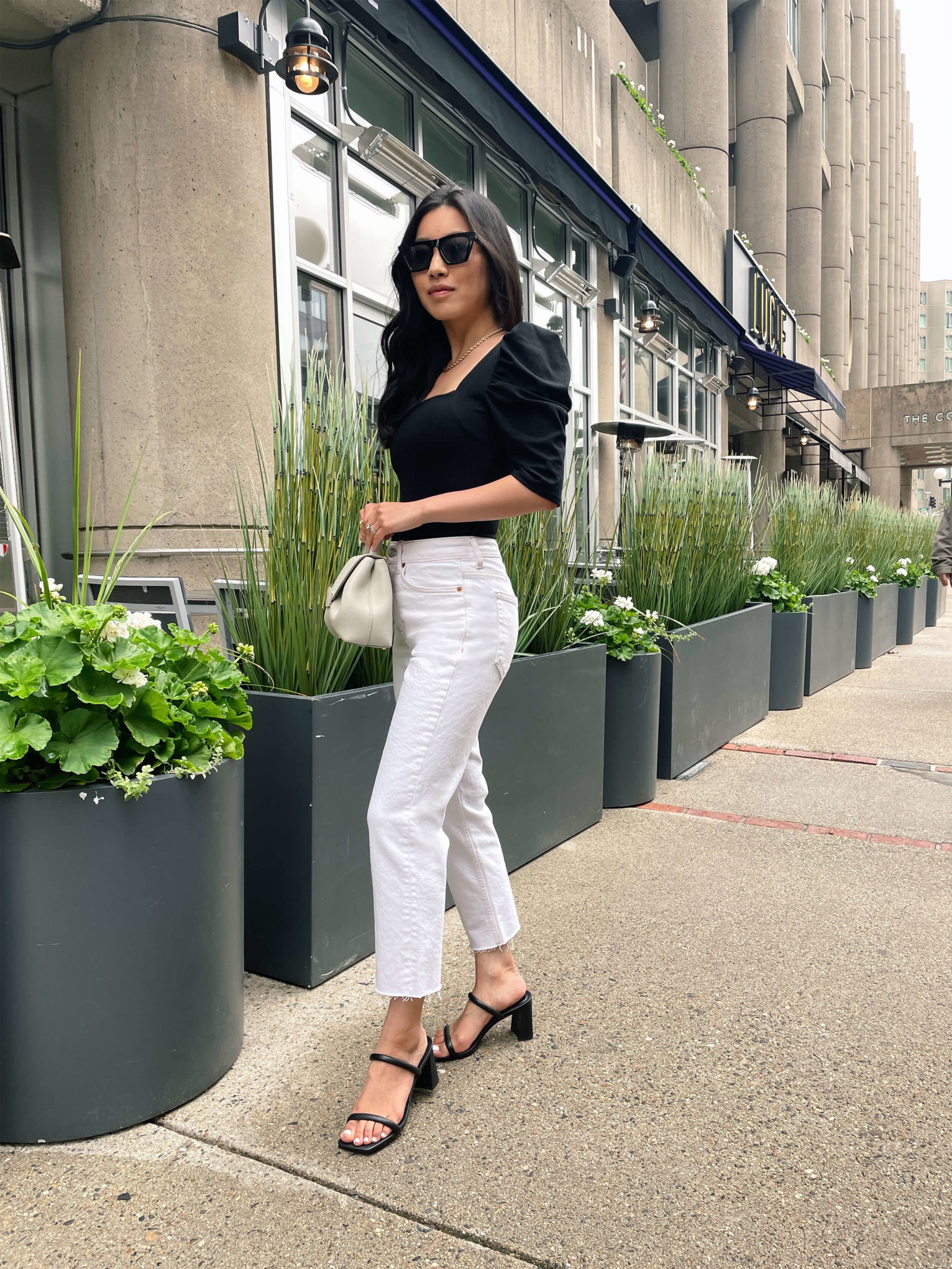 Nordstrom summer time finds: Reformation set + petite denims